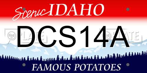 DCS14A Idaho License Plate