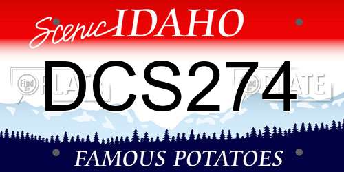 DCS274 Idaho License Plate