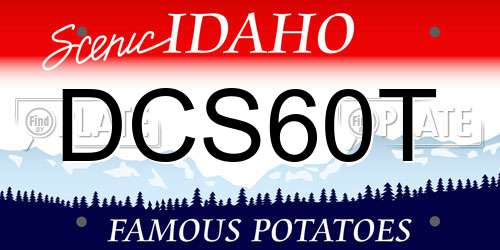 DCS60T Idaho License Plate
