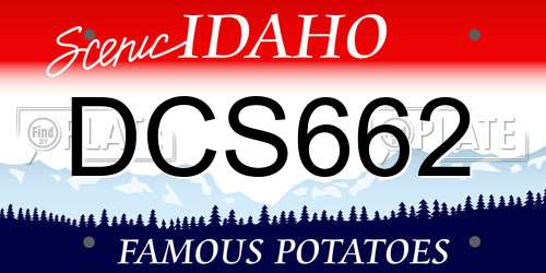 DCS662 Idaho License Plate