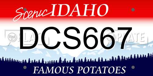 DCS667 Idaho License Plate