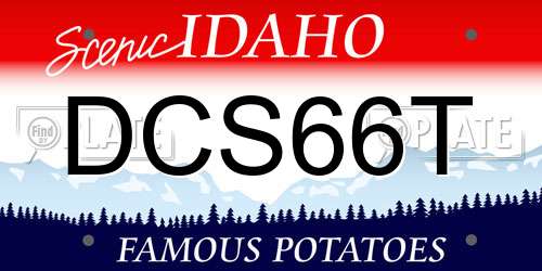 DCS66T Idaho License Plate