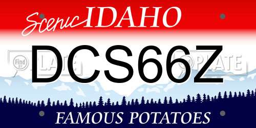 DCS66Z Idaho License Plate