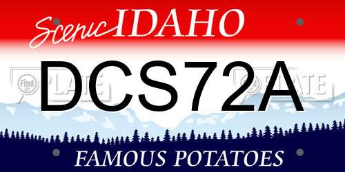 DCS72A Idaho License Plate