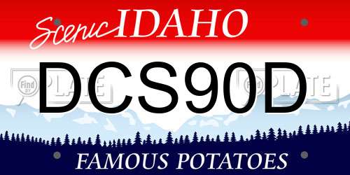 DCS90D Idaho License Plate