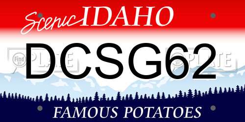 DCSG62 Idaho License Plate