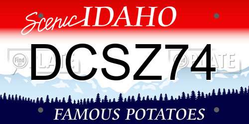 DCSZ74 Idaho License Plate