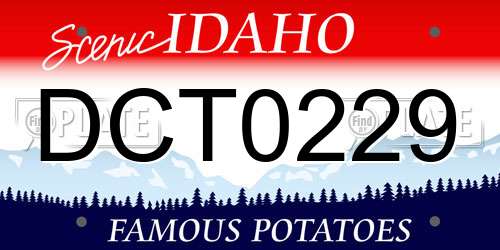 DCT0229 Idaho License Plate
