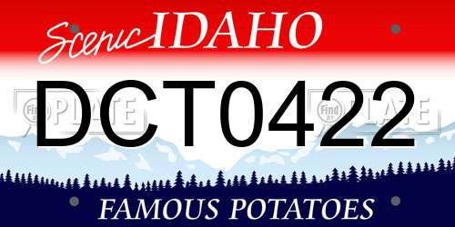 DCT0422 Idaho License Plate