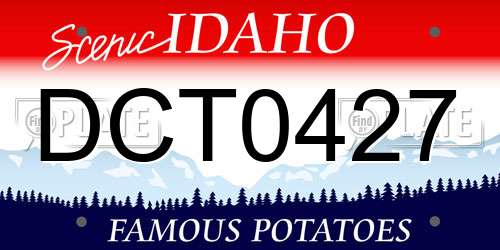 DCT0427 Idaho License Plate