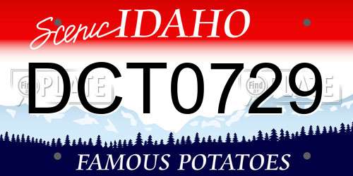 DCT0729 Idaho License Plate