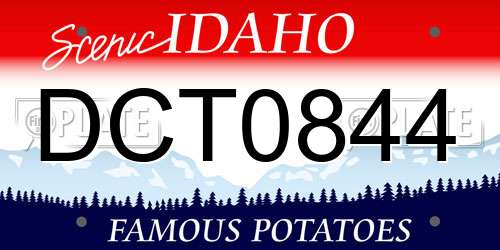DCT0844 Idaho License Plate