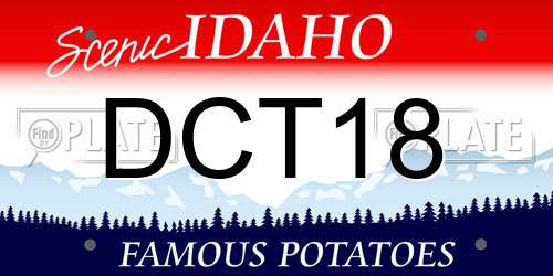 DCT18 Idaho License Plate