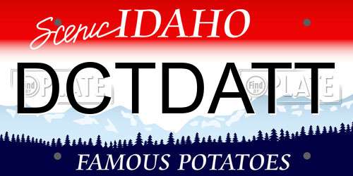 DCTDATT Idaho License Plate