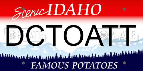 DCTOATT Idaho License Plate