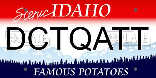 DCTQATT Idaho License Plate