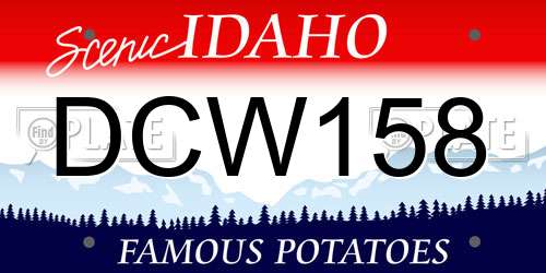DCW158 Idaho License Plate