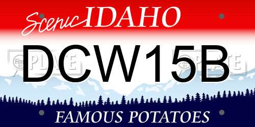 DCW15B Idaho License Plate