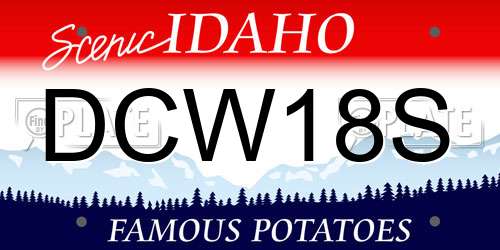 DCW18S Idaho License Plate