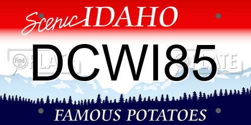 DCWI85 Idaho License Plate