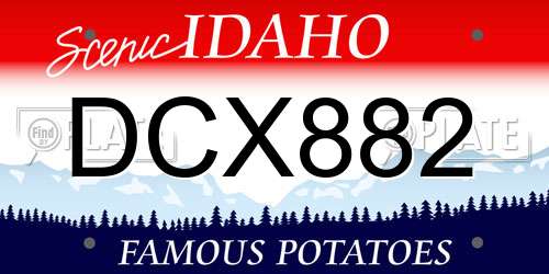 DCX882 Idaho License Plate