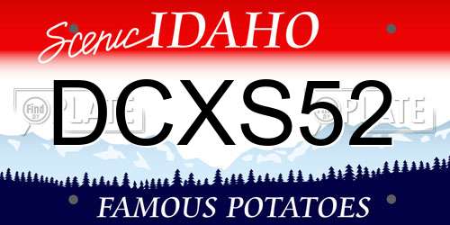 DCXS52 Idaho License Plate