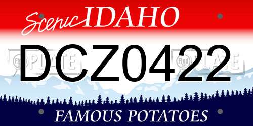 DCZ0422 Idaho License Plate