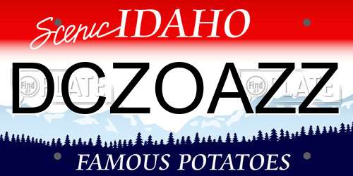 DCZOAZZ Idaho License Plate