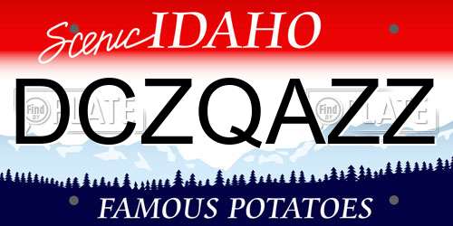 DCZQAZZ Idaho License Plate