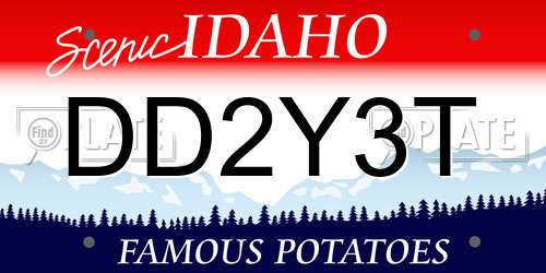 DD2Y3T Idaho License Plate