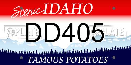 DD405 Idaho License Plate