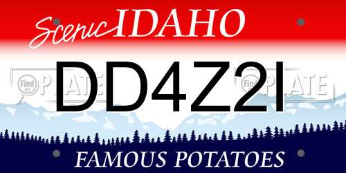 DD4Z2I Idaho License Plate