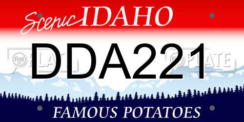 DDA221 Idaho License Plate