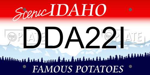 DDA22I Idaho License Plate