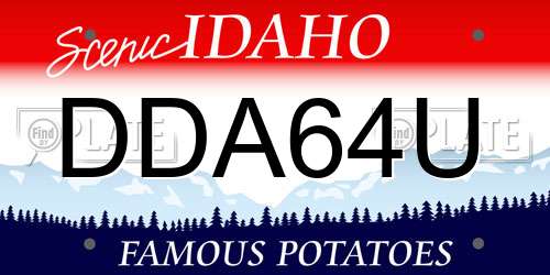 DDA64U Idaho License Plate