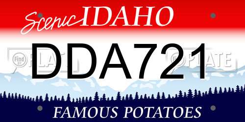 DDA721 Idaho License Plate