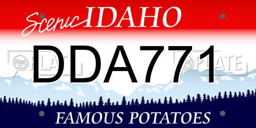 DDA771 Idaho License Plate