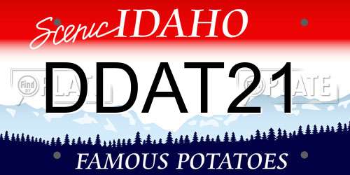 DDAT21 Idaho License Plate
