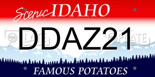 DDAZ21 Idaho License Plate