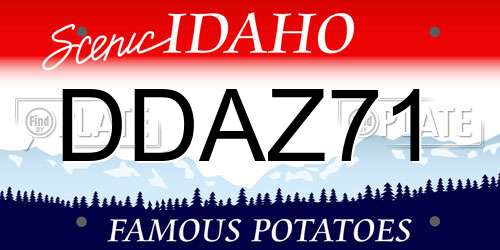DDAZ71 Idaho License Plate
