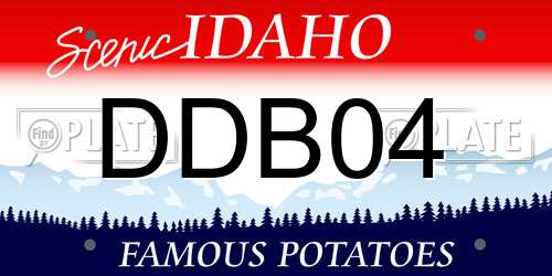 DDB04 Idaho License Plate