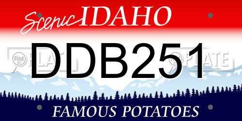 DDB251 Idaho License Plate