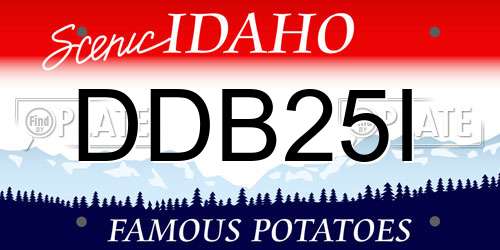 DDB25I Idaho License Plate