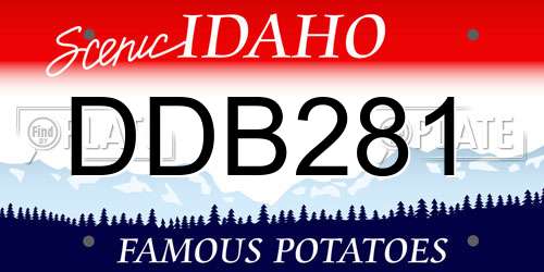 DDB281 Idaho License Plate