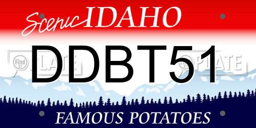 DDBT51 Idaho License Plate