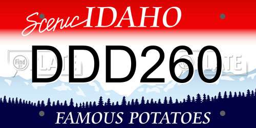 DDD260 Idaho License Plate