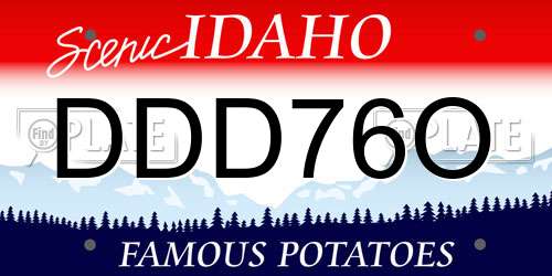 DDD76O Idaho License Plate