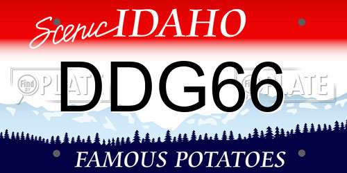 DDG66 Idaho License Plate
