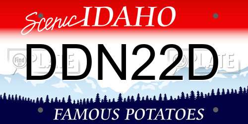 DDN22D Idaho License Plate