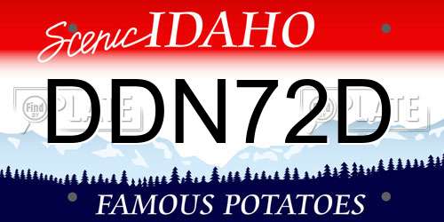 DDN72D Idaho License Plate